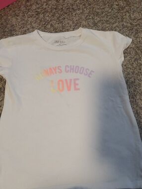 okie dokie White Tee with Pastel "Always Choose Love" Graphic
